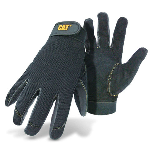 Suede/Spandex Gloves Blk/Gld
