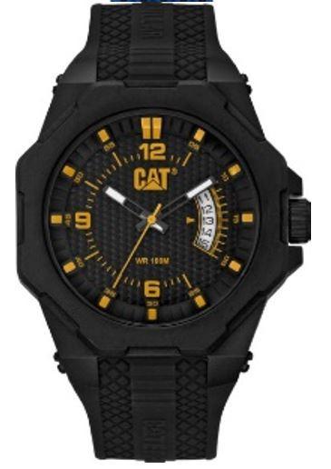 Reloj Octa con esfera negra/amarilla ABS y correa de silicona