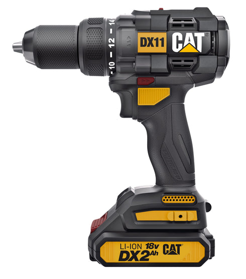 Taladro/atornillador sin escobillas de 18 V y 1/2″ con dos baterías