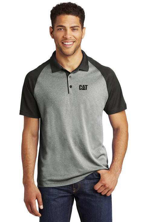 Polo raglán con bloques jaspeados para hombre