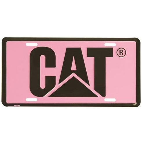 Placa de matrícula con logotipo rosa y negro