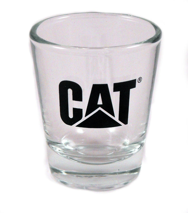 Vaso de chupito transparente con logotipo negro