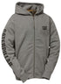 Full Zip Hoodie Banner Sweatshirt Dark Heather Grey