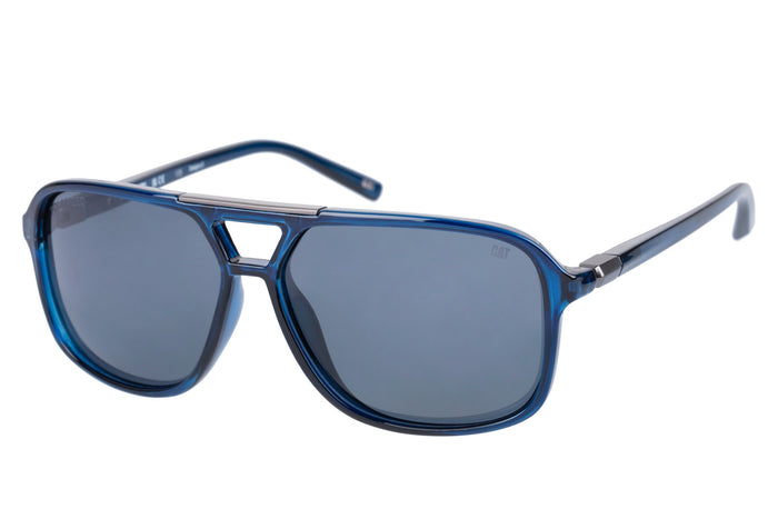 caterpillar Modern Aviator Sunglasses Navy Crystal w/Silver Flash Lens