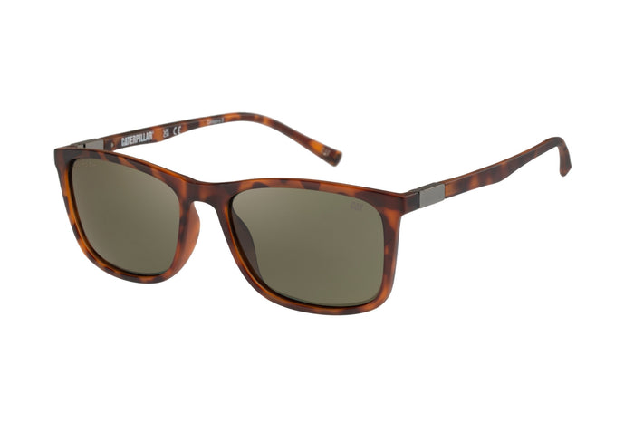 caterpillar Easy Wear Sunglasses Matte Tort w/Vintage Green Lens