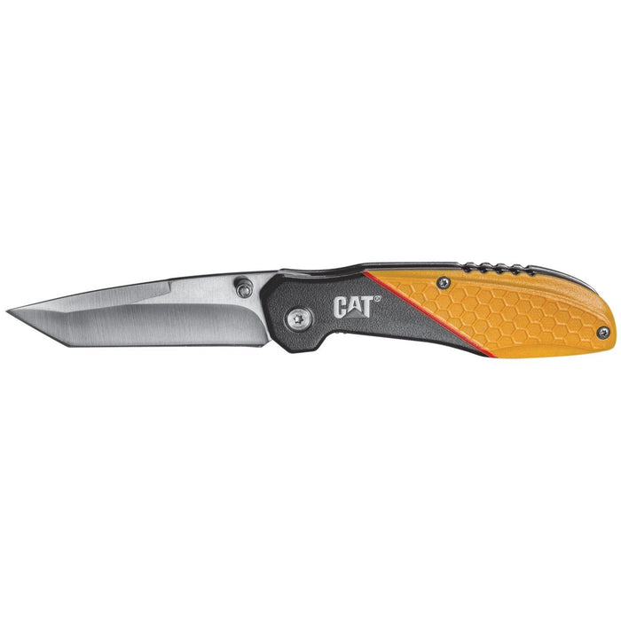caterpillar 7" Tanto Folding Knife Yellow/Black Handle w/2 tone